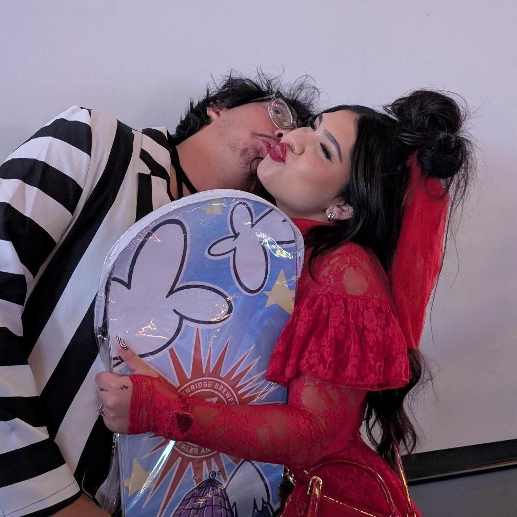 Halloween: we won a Never Summer snowboard for Best Costume