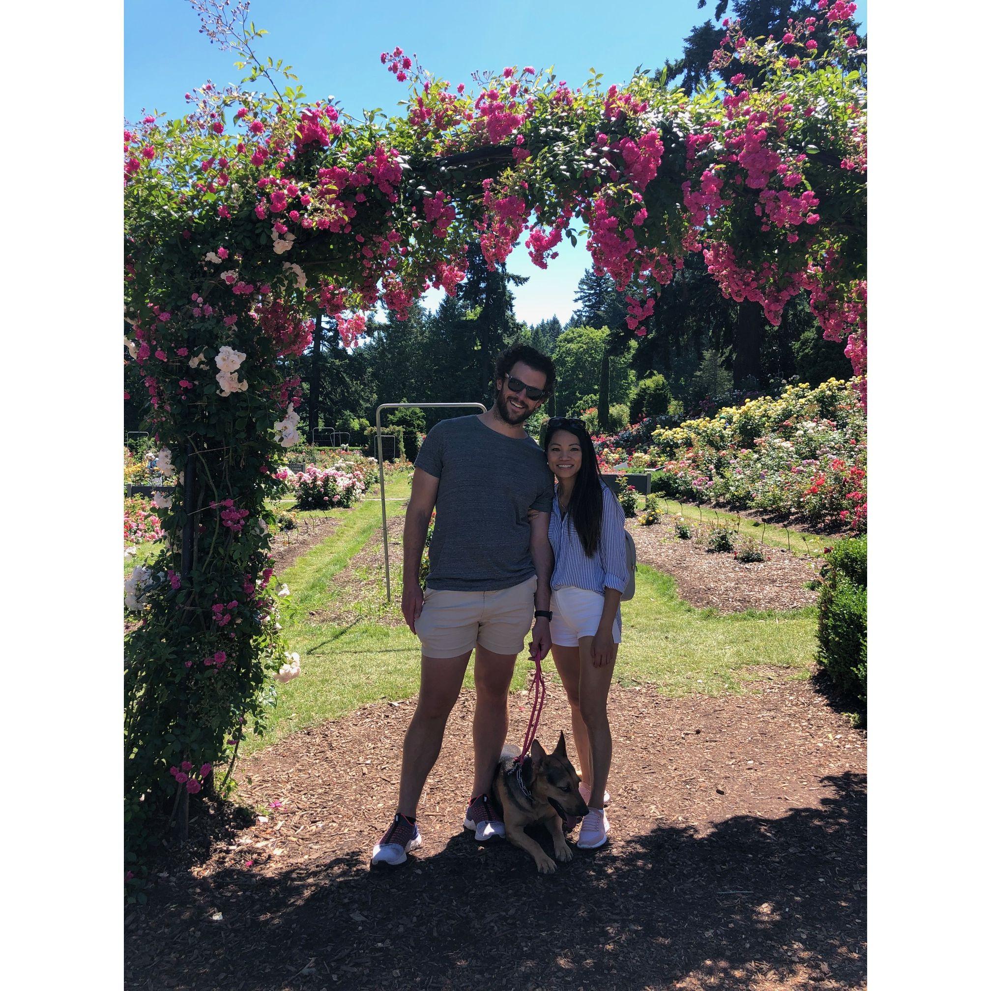 Celebrating first time buying a house together @ Rose Garden, Portland OR
