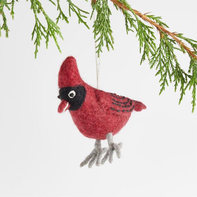Felted Wool Cardinal Christmas Ornament