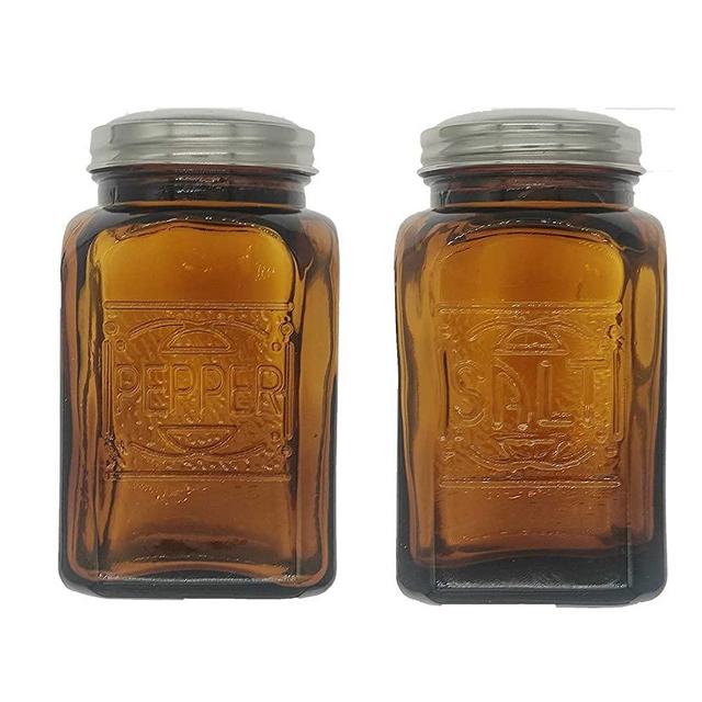 Ritadeshop Depression Style Glass Salt and Pepper Shakers (Amber)
