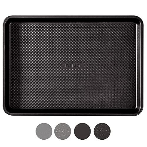 BINO Bakeware Nonstick Cookie Sheet Baking Tray, 10 x 15 Inch - Black | Premium Quality Textured Baking Sheet with Even-Flow Technology | Dishwasher Safe | Non-Toxic…