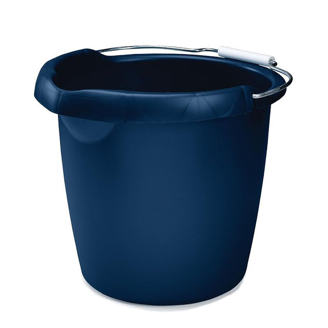 Rubbermaid Roughneck Square Bucket, 15-Quart, Blue, Sturdy Pail Bucket Organizer Household Cleaning Supplies Projects Mopping Storage Comfortable Durable Grip Pour Handle