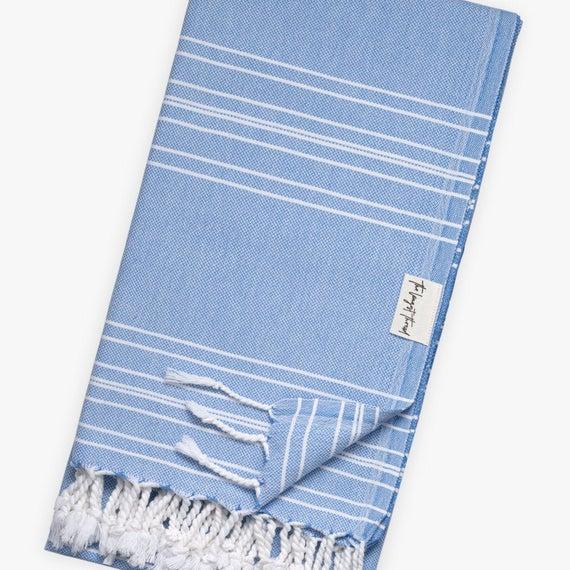 Saltwater Cornflower Blue Turkish Towel, Beach Towel, Bath Towel, Bridesmaid Gift, Travel Towel, Pool, Bachelorette Party Favors, Gift