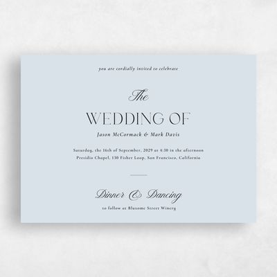 Blue Whisper Wedding Invitation - Gavin Landscape