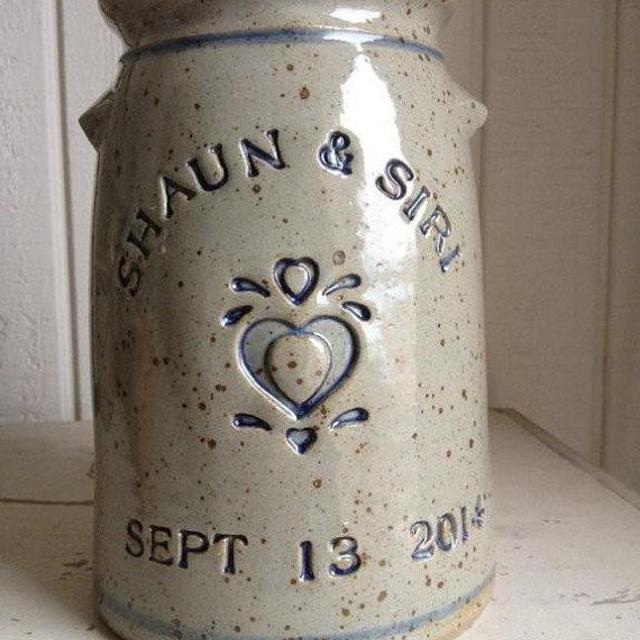 Personalized Stoneware Anniversary Crock