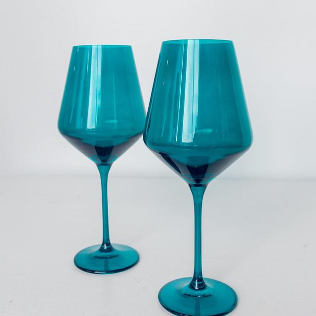 Estelle Colored Wine Stemware - Set of 2 {Emerald Green}
