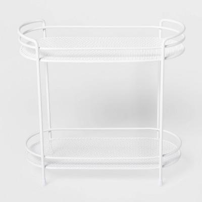 Two Tier Oval Shelf Mesh White - Threshold&#8482;