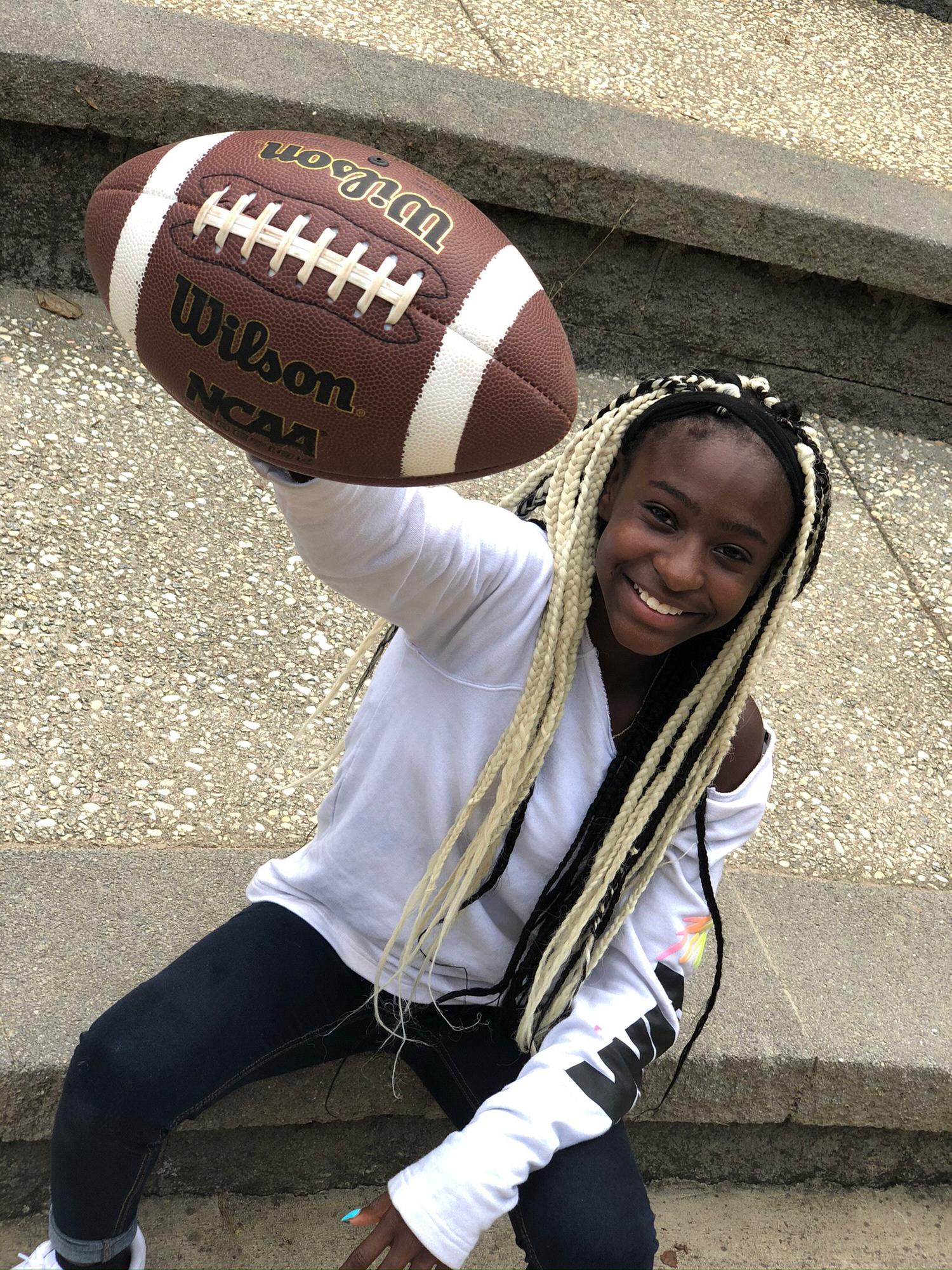 Right after teaching Lazariah how to throw a football!