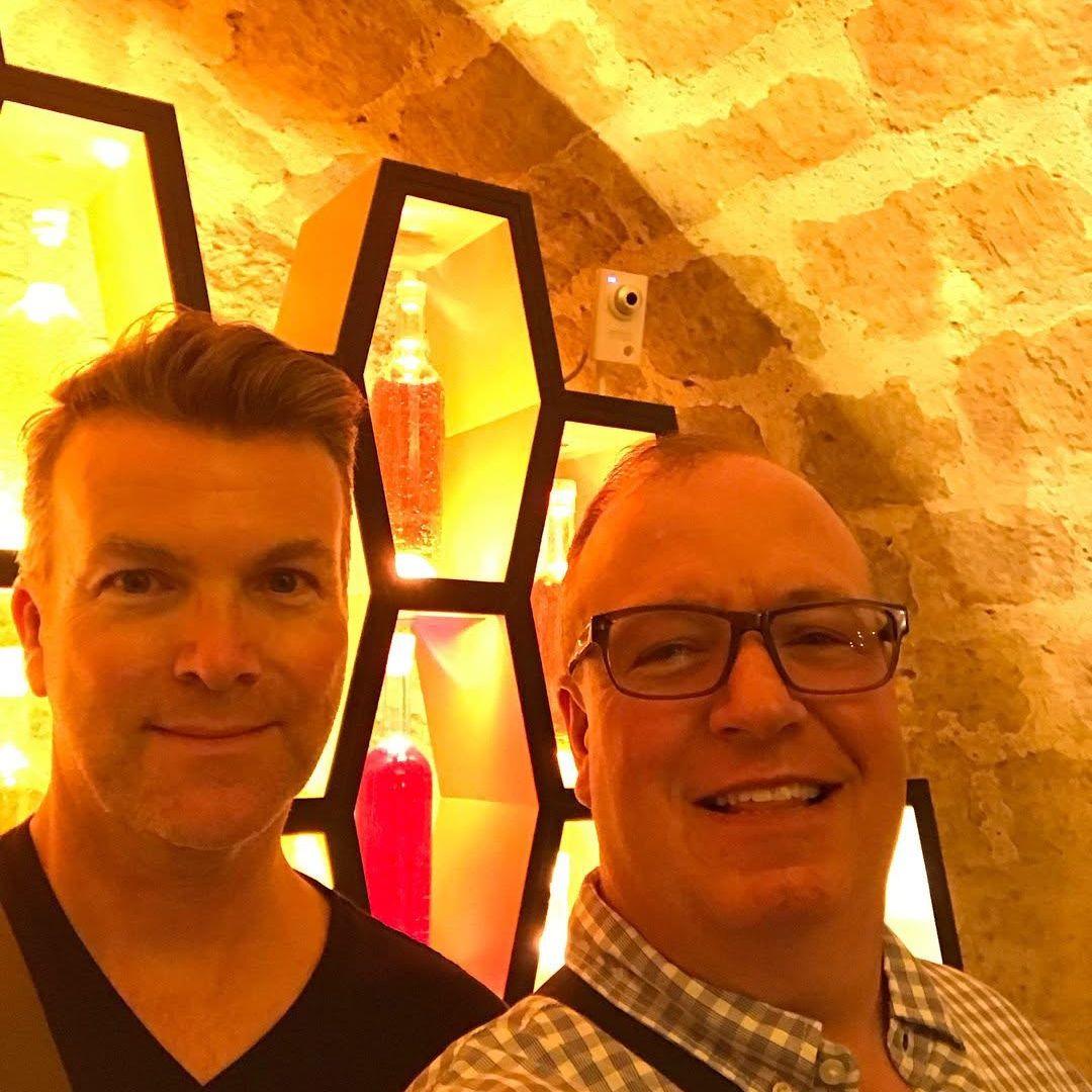 Visiting an underground wine cellar in Paris.