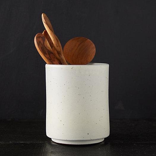 Speckled Cream Ceramic Utensil Holder