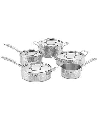 Hammered Tri-Ply Stainless 9-Pc. Cookware Set