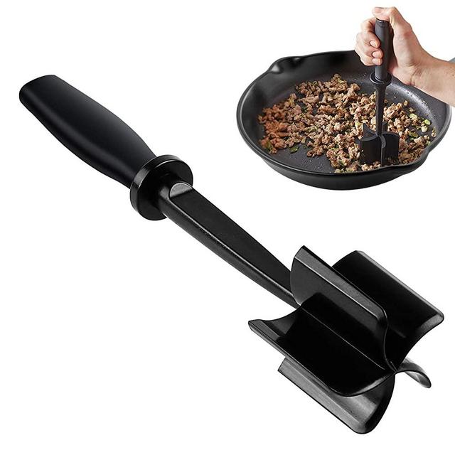 Meat Chopper, Hamburger Chopper, Premium Heat Resistant Mix Chopper, Ground Beef Chopper Tool & Meat Fork, Potato Masher,Safe for Non-Stick Cookware