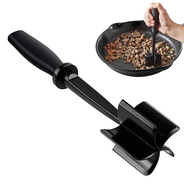 Professional Heat Resistant Ground Beef/Hamburger/Potato Masher | Nylon Ground Beef Chopper Tool | Hambuger Smasher Safe for Non-Stick Cookware