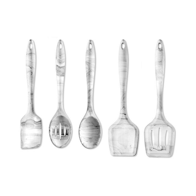 Tomodachi™ Silicone White Marble 5-Pc. Kitchen Tool Set