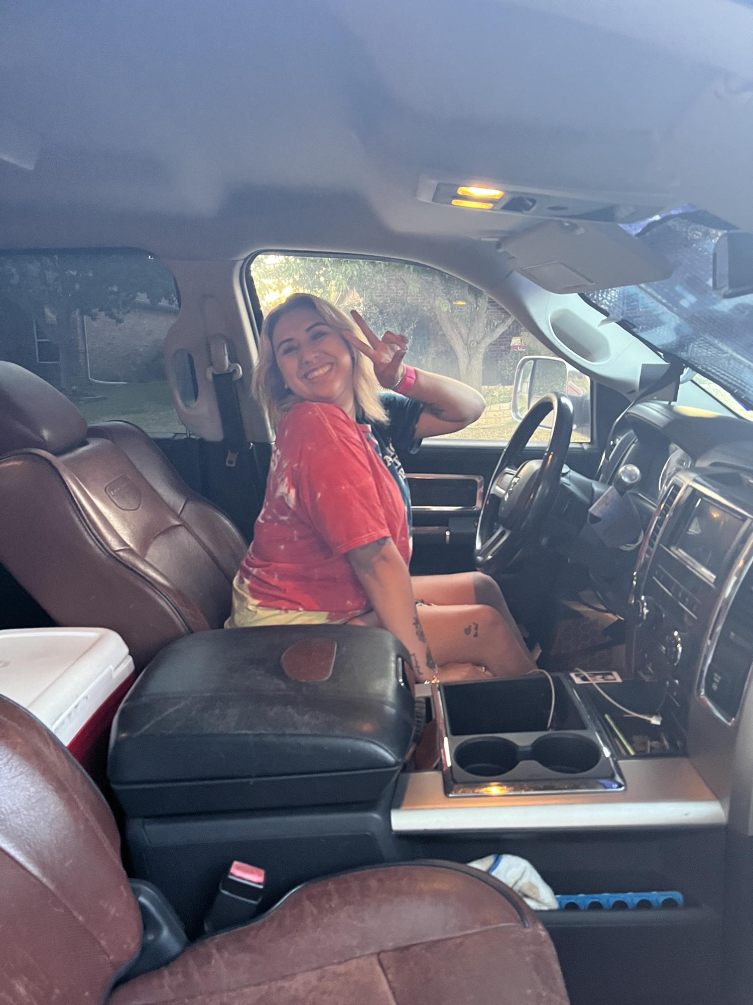 Sam taught Kaela how to drive his truck!