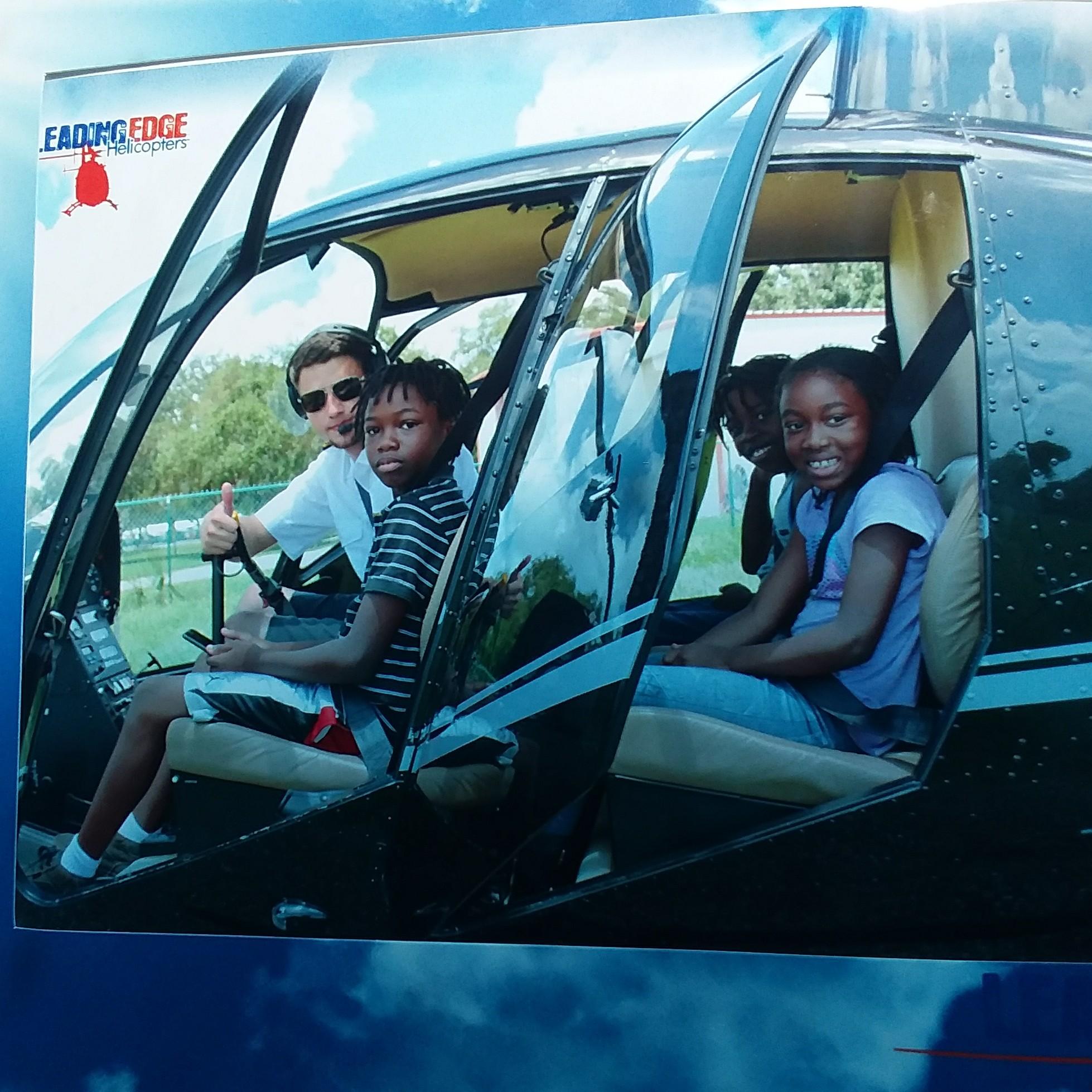 We decided to let the kids enjoy a helicopter ride at the local Flea Market. Our kids had so much fun.