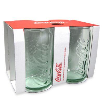 Coca-Cola 12 oz. Embossed Green Glass Can (Set of 4)