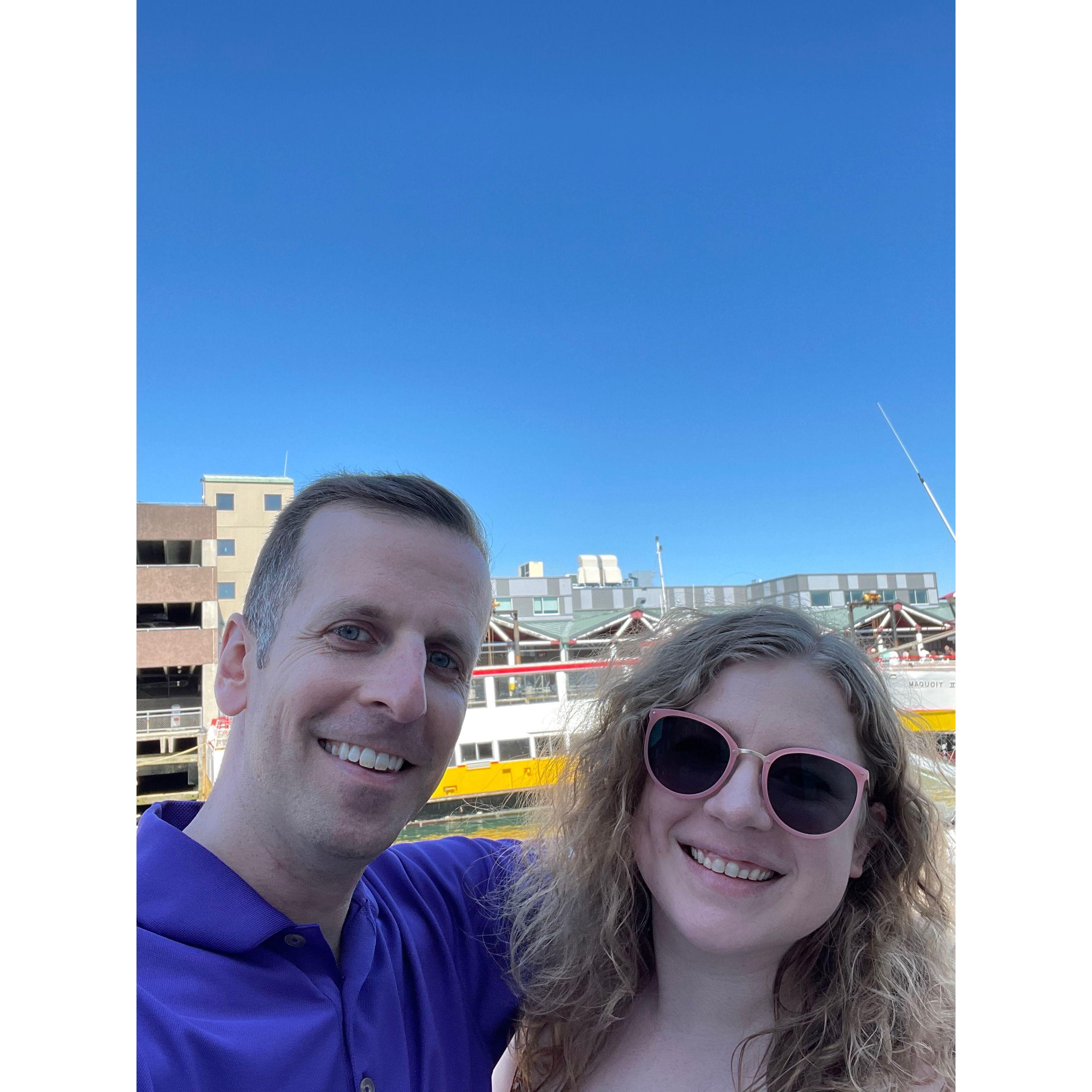 Maine (right before Suzy was very scared by a mildly windy sailboat tour)