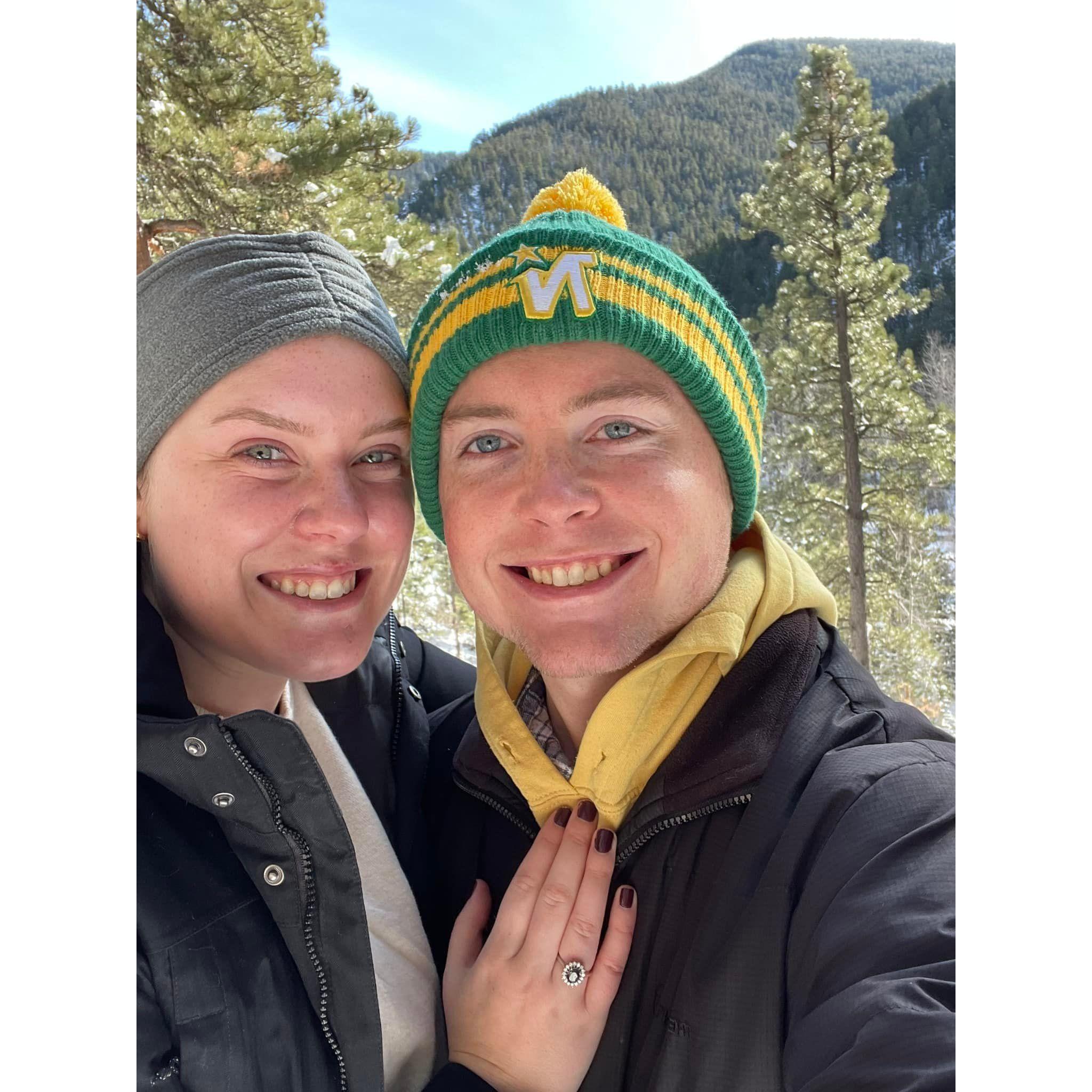 The day we got engaged on a hike in the Bighorn Mountains
