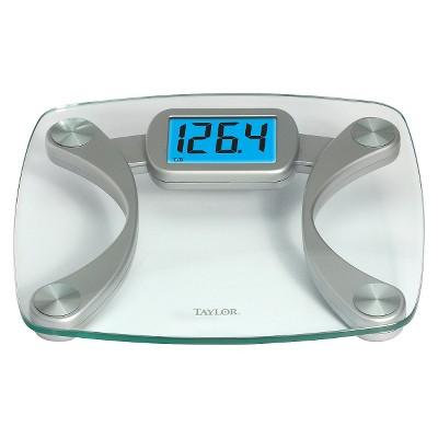 Product description page - Taylor Digital Glass Scale with Blue Backlight - Clear/Silver
