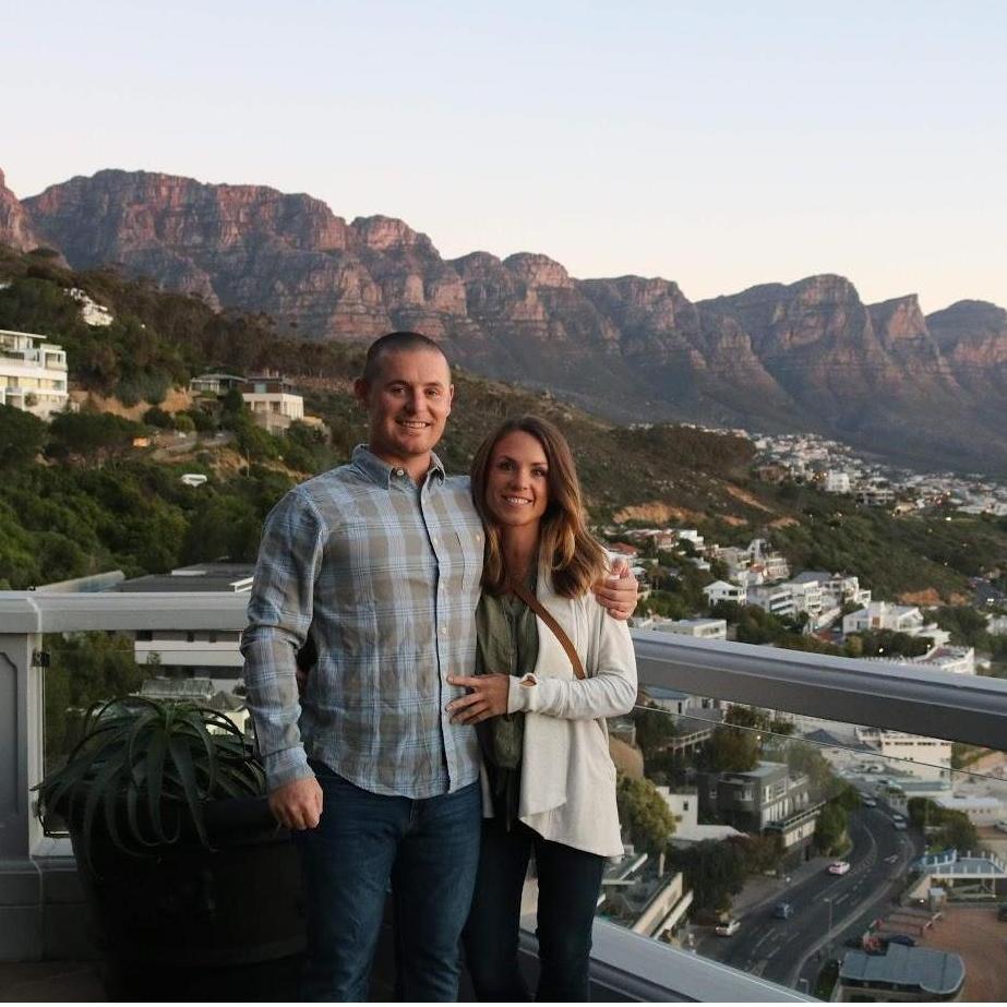 We love to travel together! This photo is of us in Cape Town South Africa. Africa was an incredible experience!