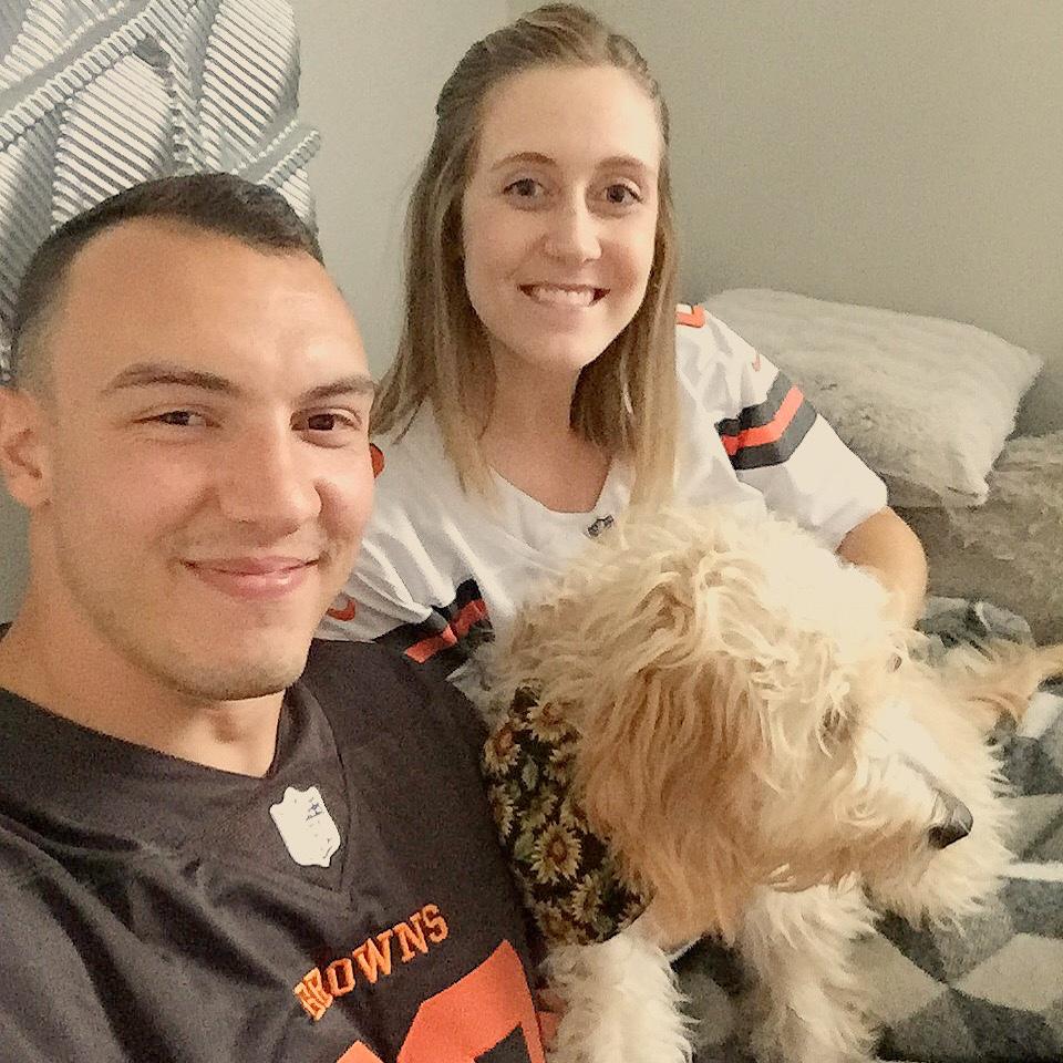 Based on the smiles, odds are this photo was taken before the end of the game.