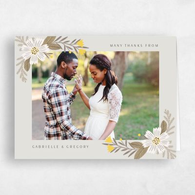 Sage Mist, Yellow Wedding Thank You - Camrose Photo
