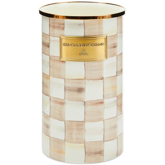Mackenzie-Childs Mocha Check Utensil Holder