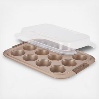 Advanced Bronze Nonstick 12-Cup Covered Muffin Pan
