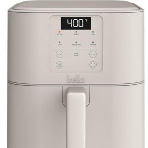 bella 6 Qt Slim Air Fryer, Fits-anywhere™ Kitchenware, EverGood™ Ceramic Nonstick Coating, Adjustable Temperature, 6 Preset Cooking Options, 60 Min Auto Shutoff w Audible Tone, 5lb Capacity, Oatmilk