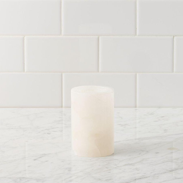 Alabaster Toothbrush Holder, White