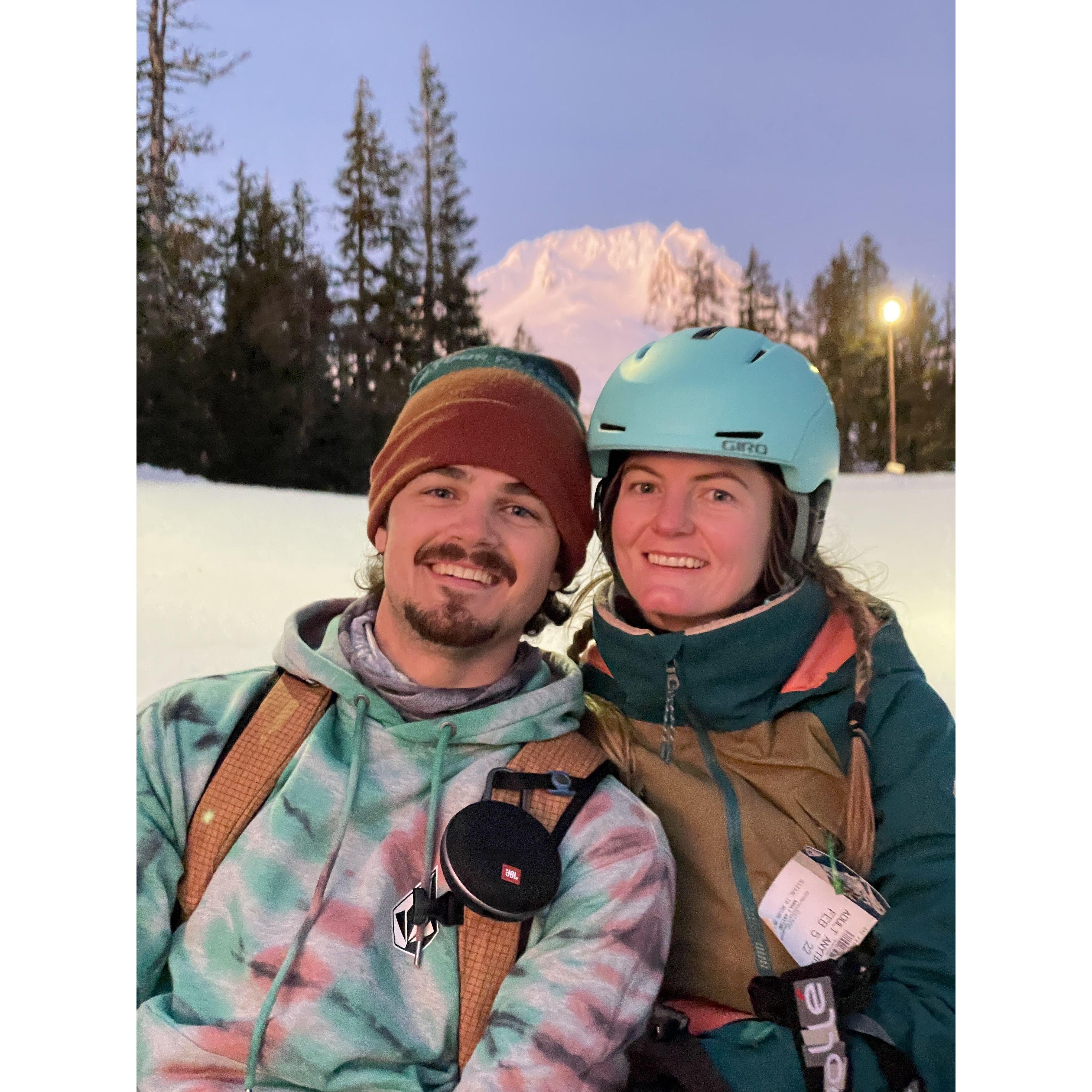 This is the first picture we ever took together. Love was in the air that day on Mt. Hood!