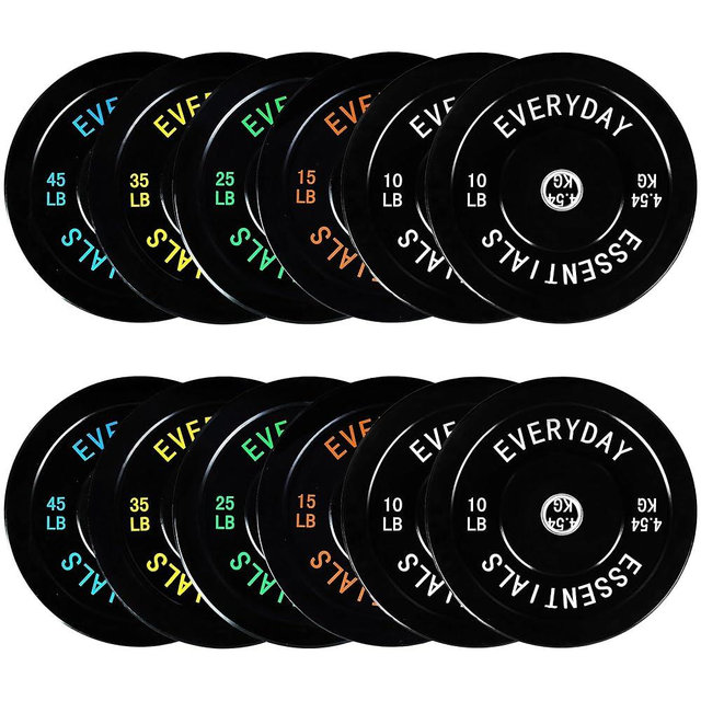 Fitvids 2-Inch Olympic Bumper Plates, Perfect Weight Plates for Weightlifting and Strength Training, Multiple Weights Available