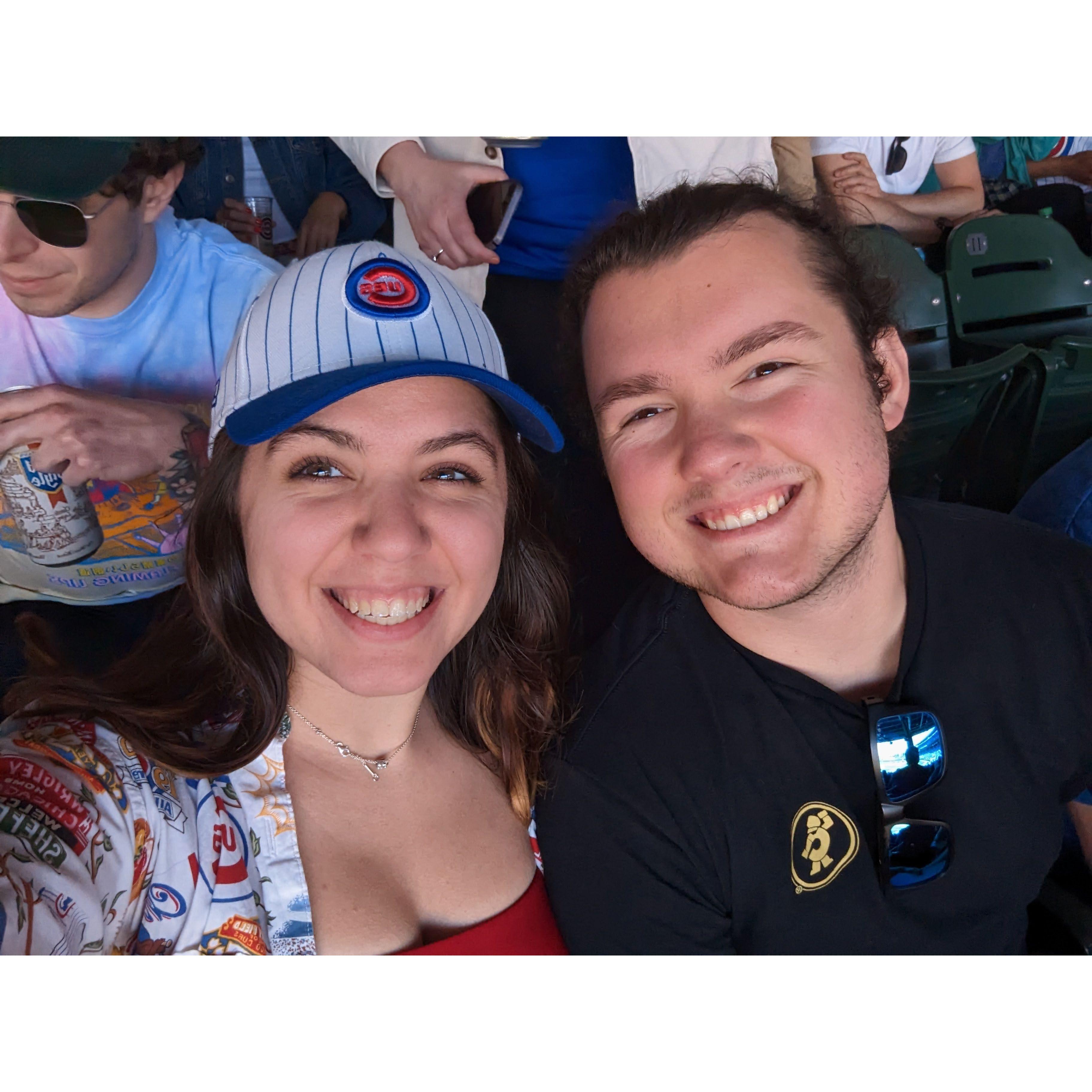 Took John to his first Cubs game at Wrigley Field!