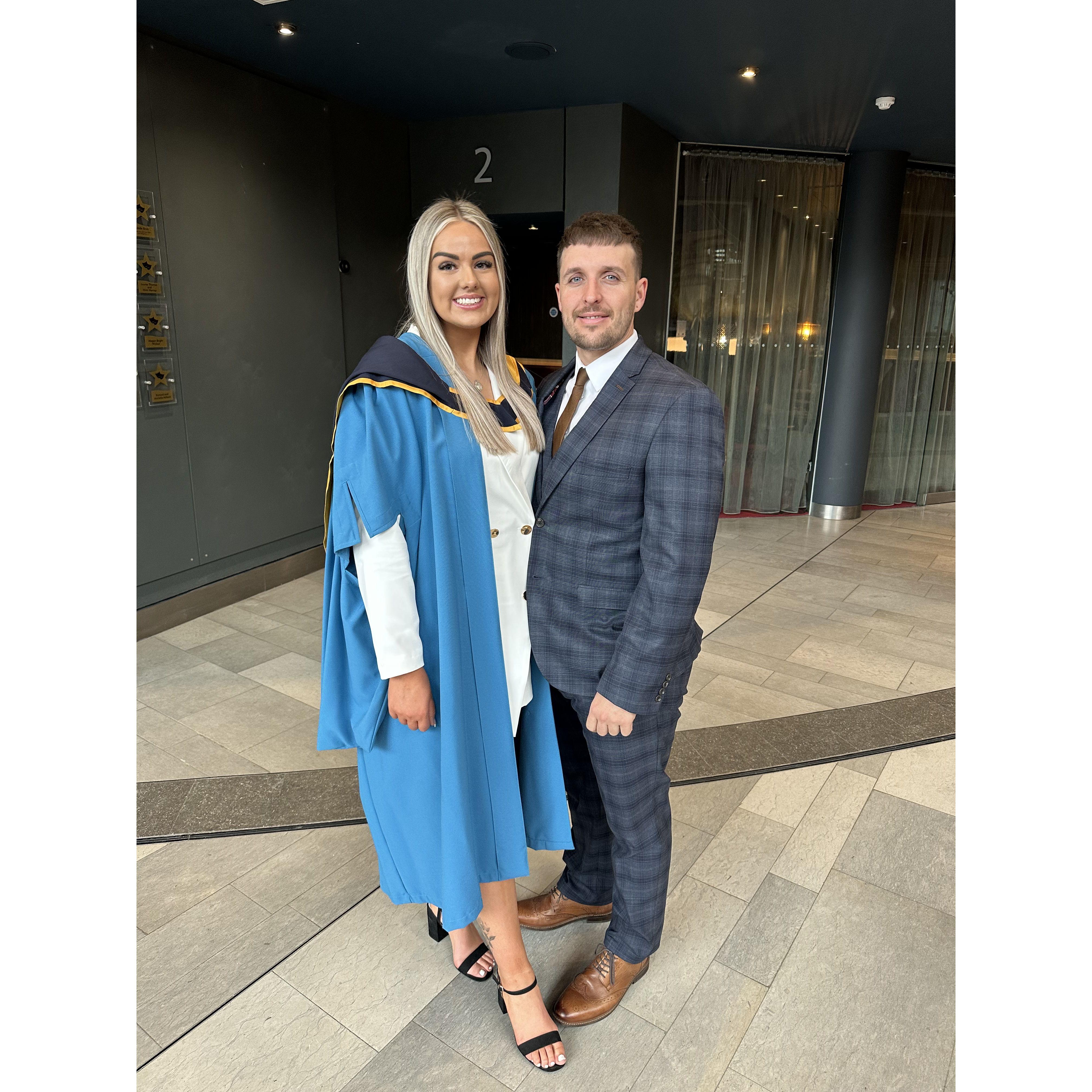 Celebrating my Masters graduation.