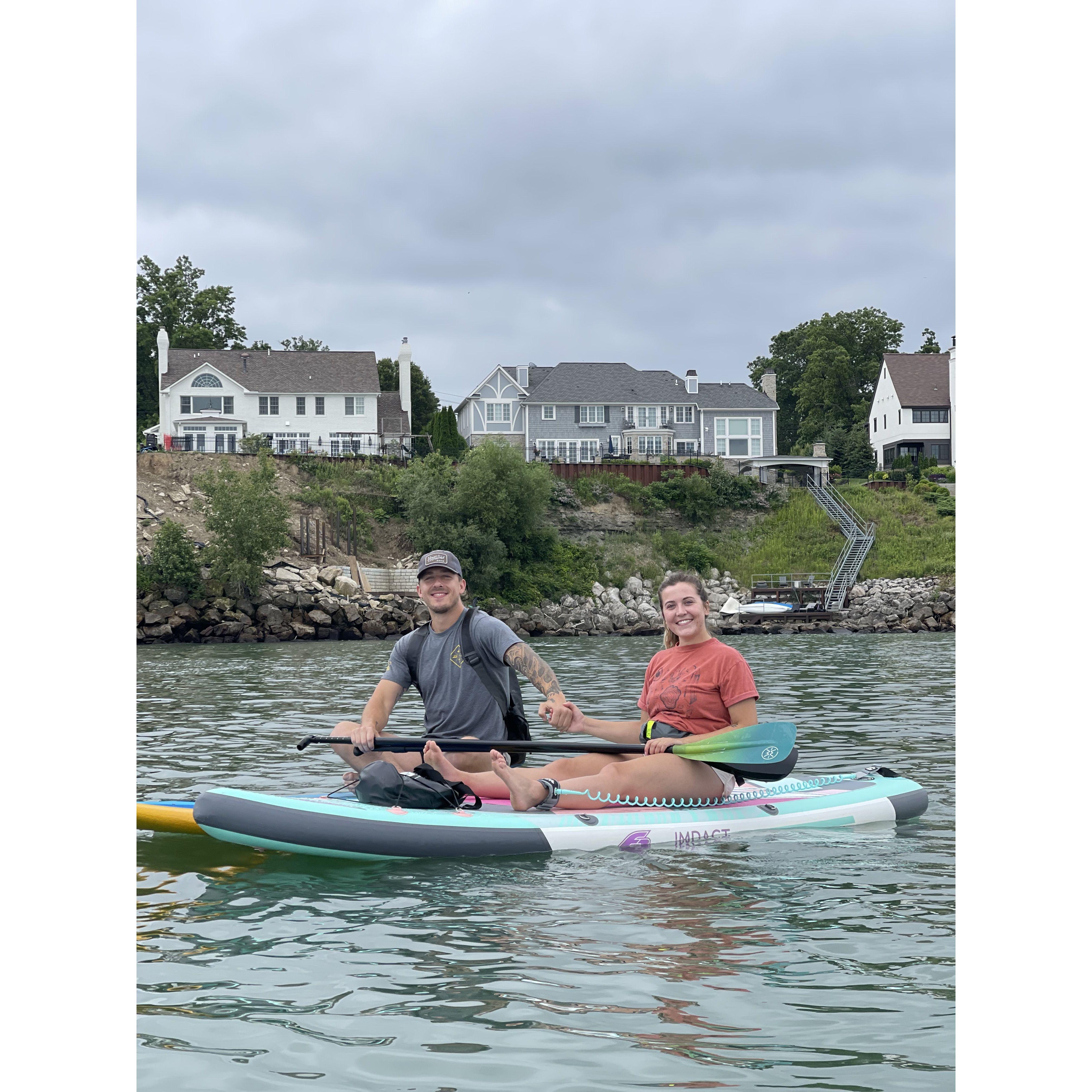 Paddleboarding on Lake Erie