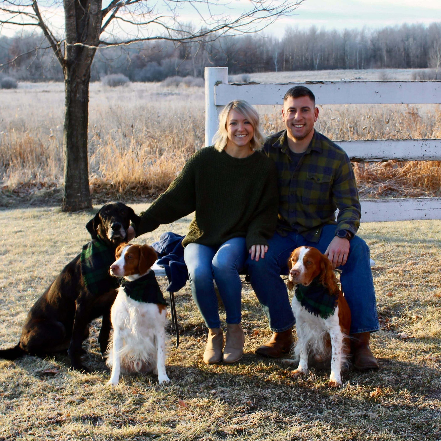 Family photo all together at the farm
