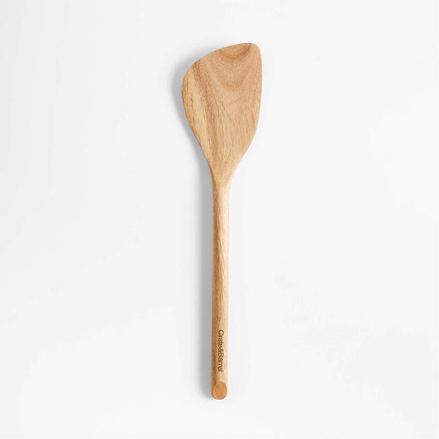 Crate & Barrel Acacia Wood Angled Wok Spatula