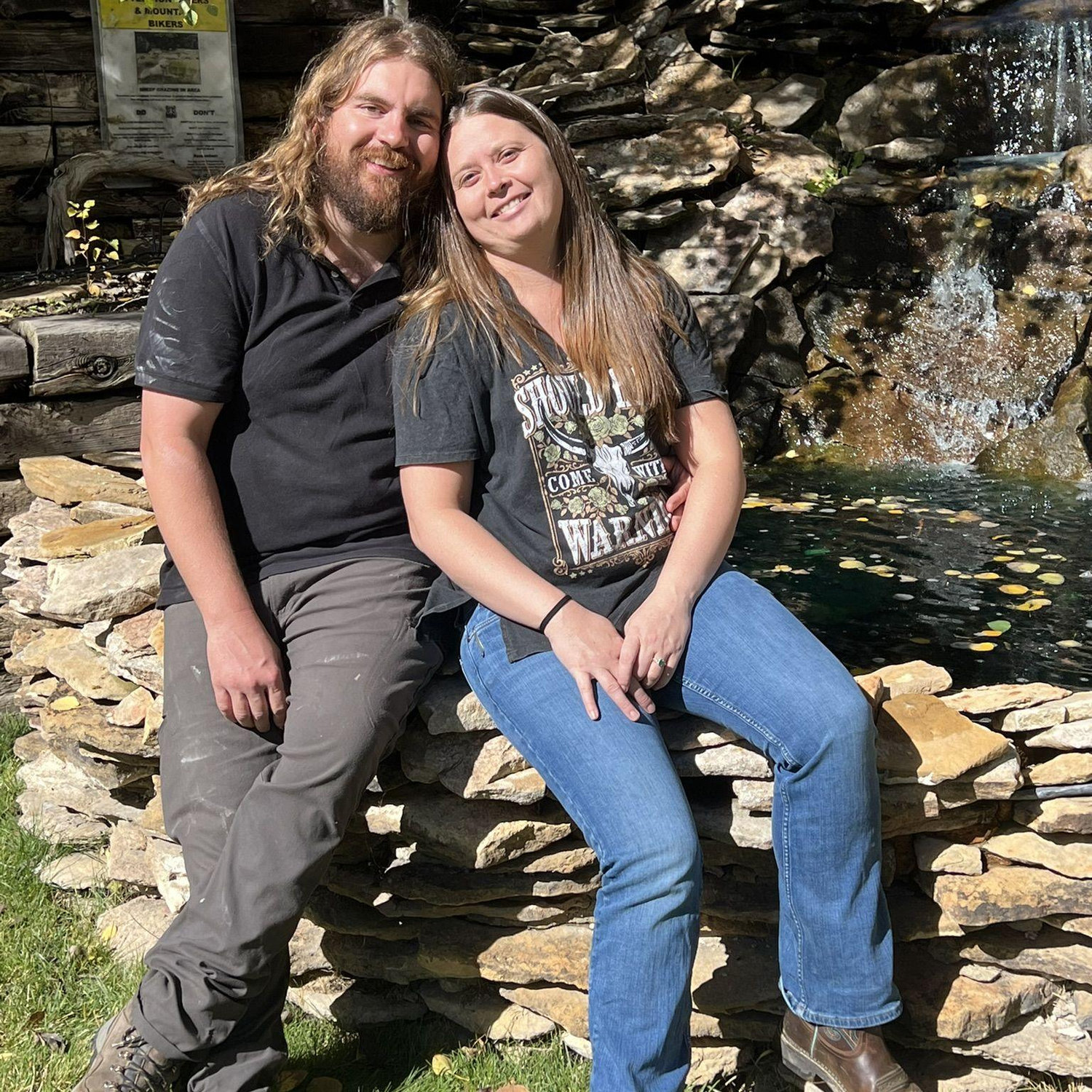 Our hippie days. Look at those flowing locks......