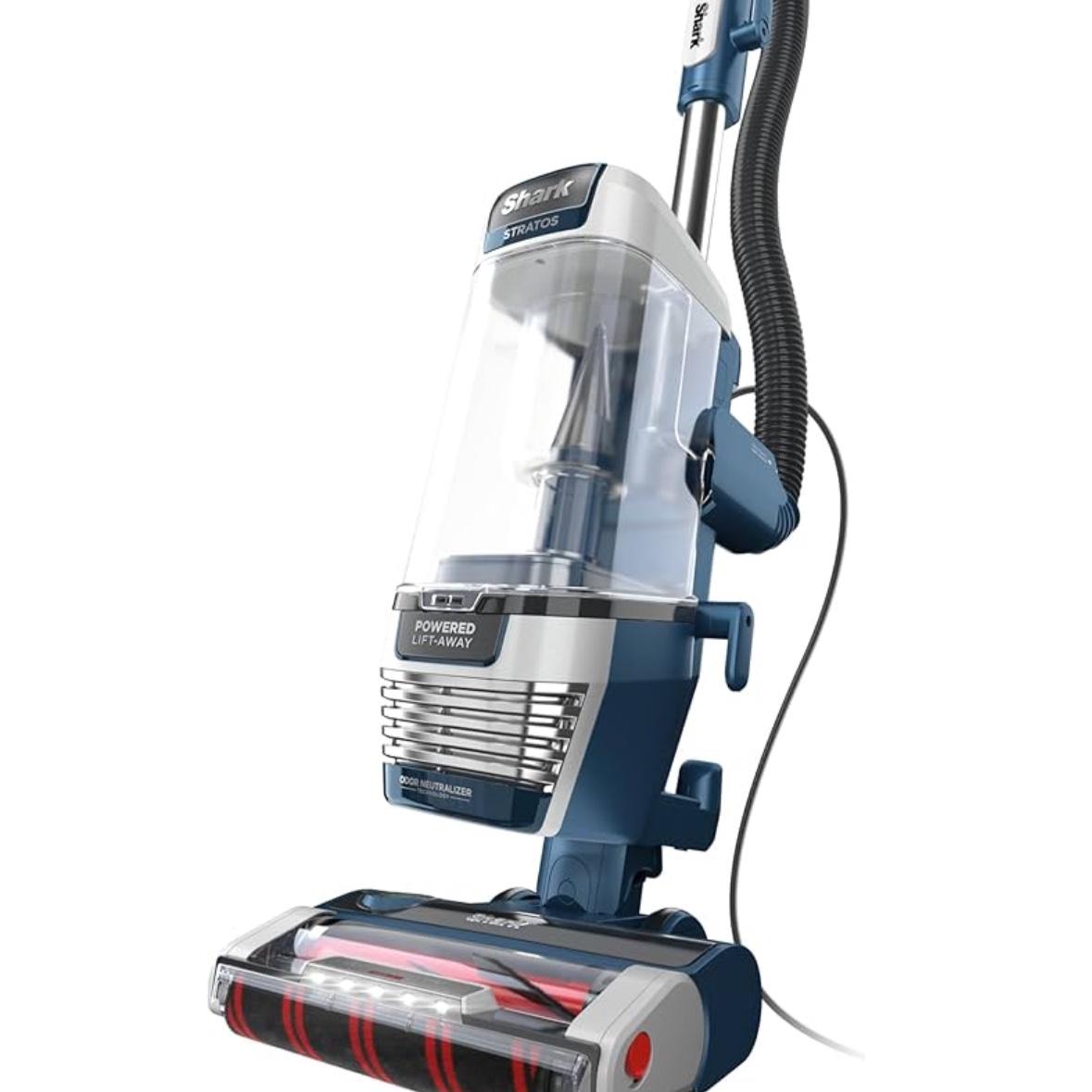 Shark Upright Vacuum, Stratos with DuoClean PowerFins, HairPro, Powered Lift-Away, Self-Cleaning Brushroll, & Odor Neutralizer Technology, Navy, AZ3002