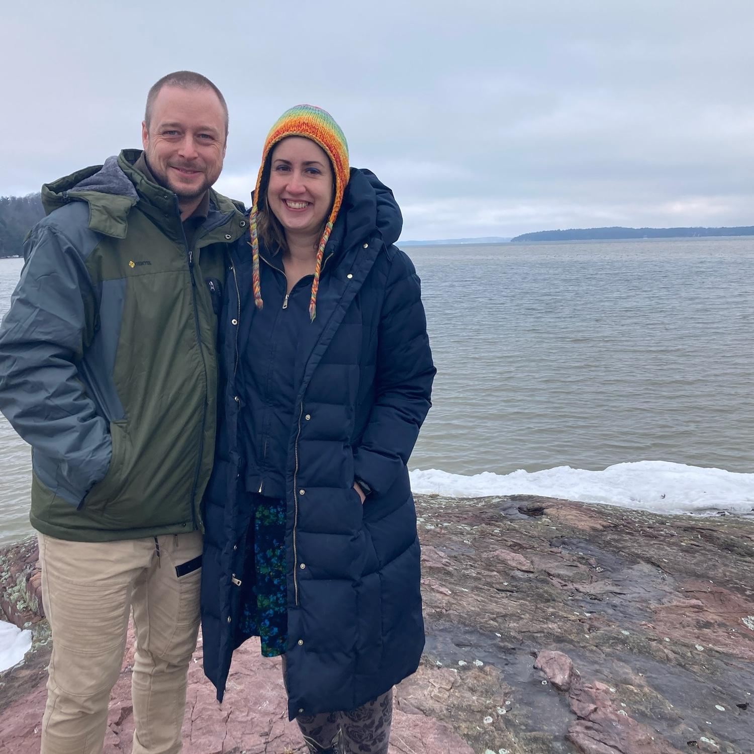 A rare non-selfie photo taken by friends near Burlington, VT
