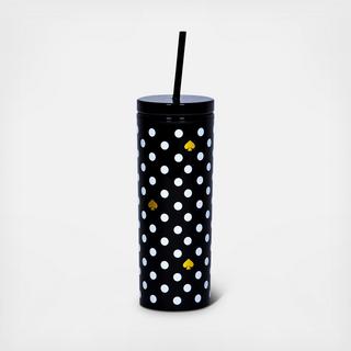 Polka Dot Tumbler with Straw