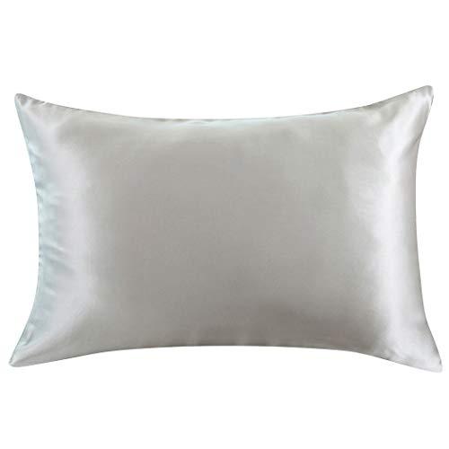 ZIMASILK 100% Mulberry Silk Pillowcase for Hair and Skin Health,Both Side 19 Momme Silk,1pc (Standard20''x26', Slive Grey)