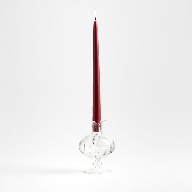 Pomegranate Clear Glass Taper Candle Holder and Bud Vase