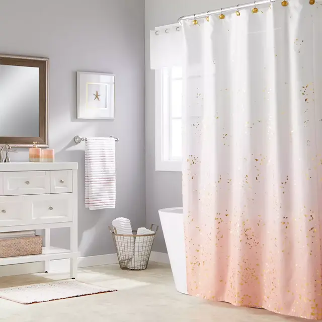 Saturday Knight Platter Shower Curtain in Pink
