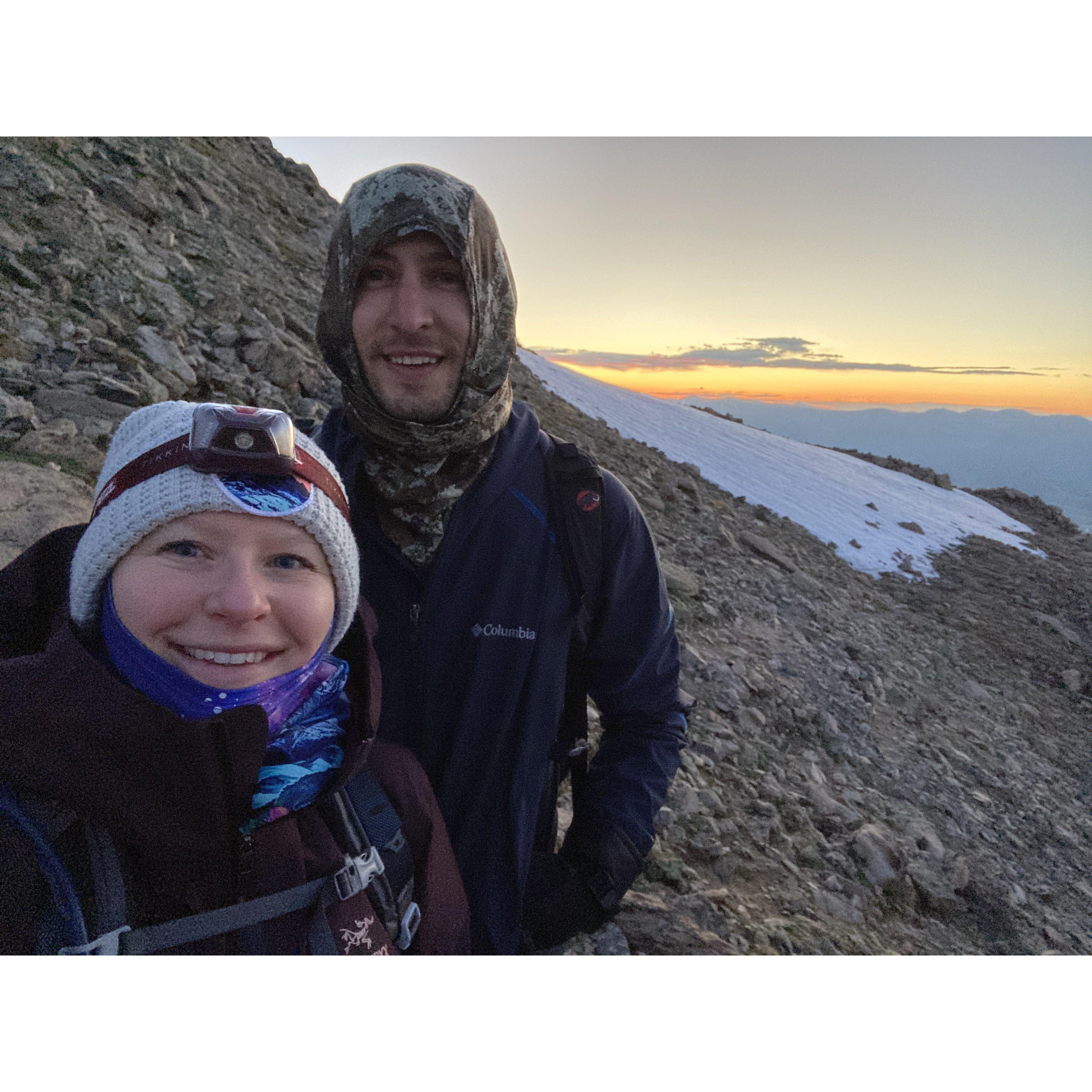 Sunrise at 14,000 ft