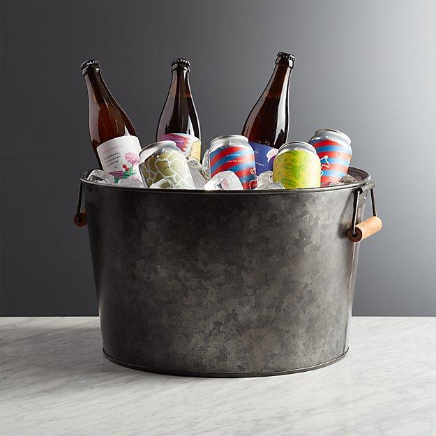 Black Galvanized Beverage Tub