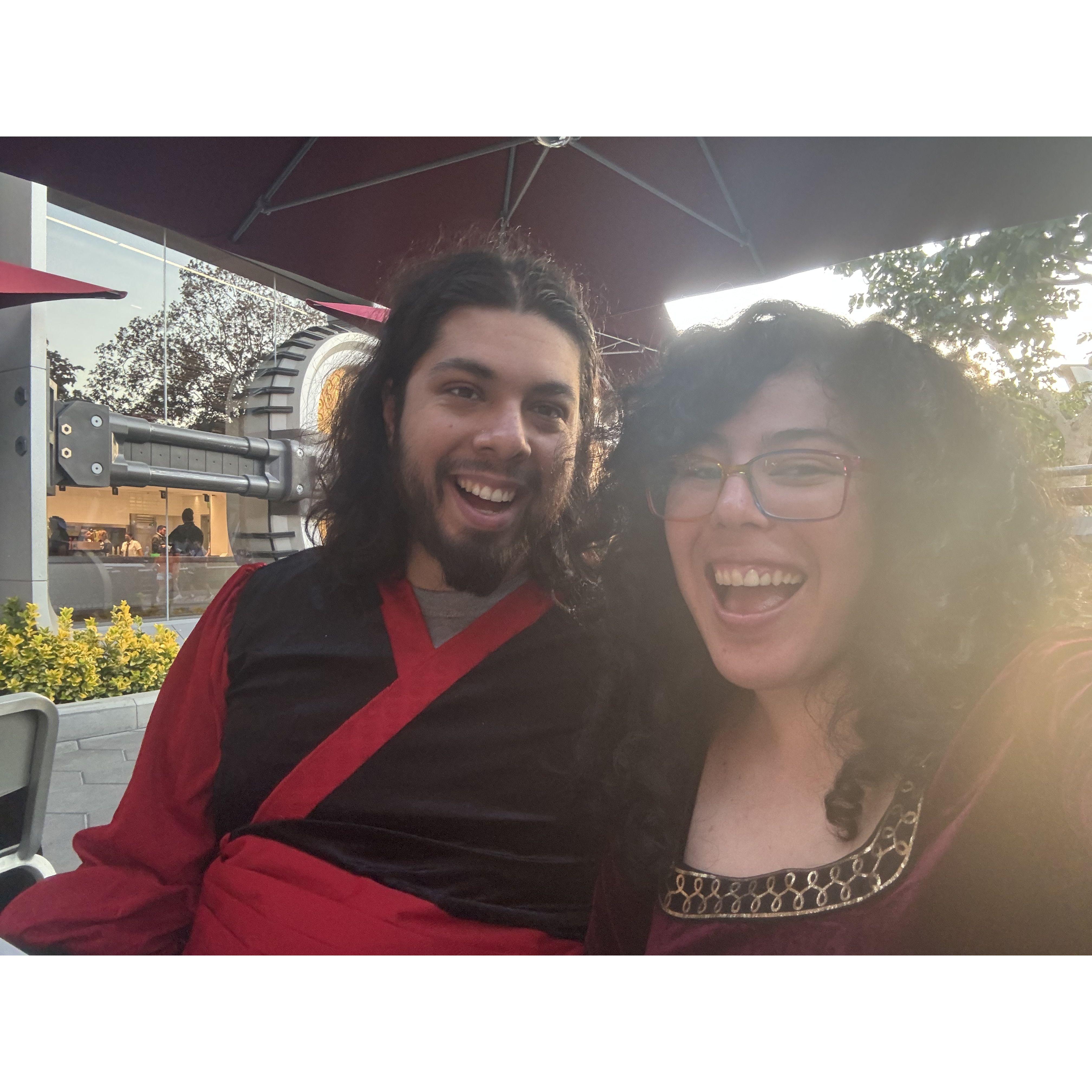 Oogie Boogie Bash 2024. We dressed up as Jafar and Mother Gothal. This was Cesar's first time at DCA