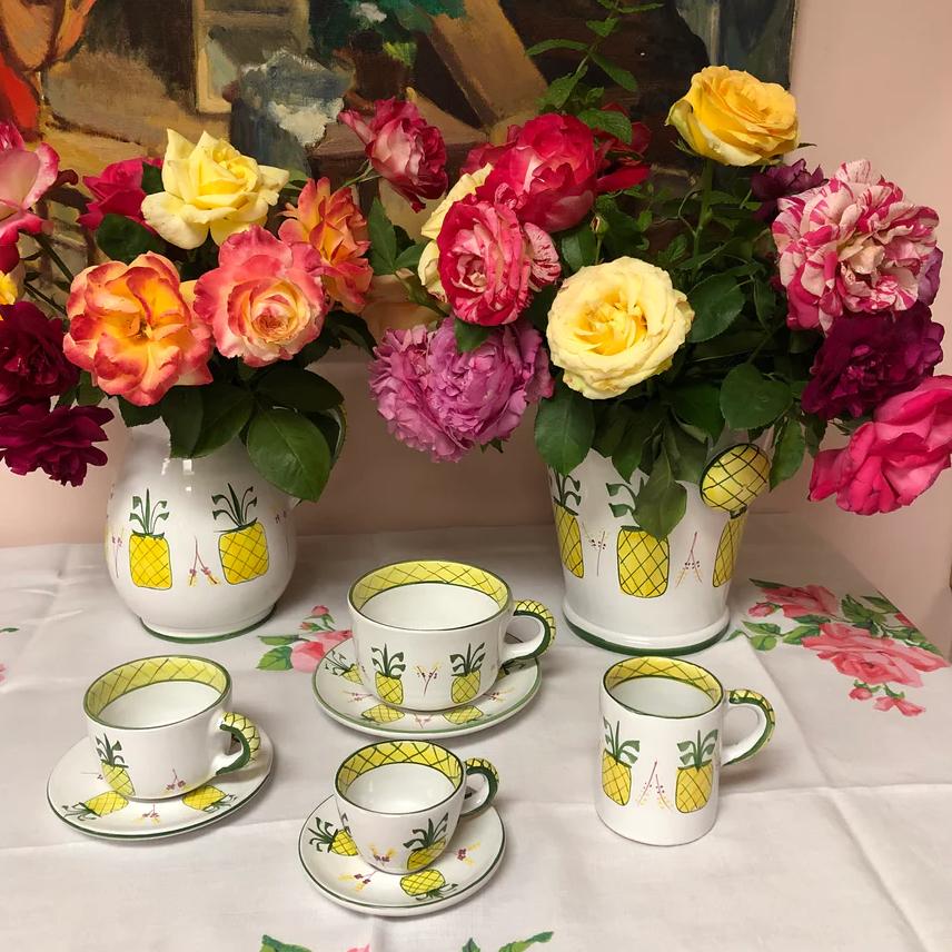 The Ivy Shore Pineapple Large coffee cup and saucer