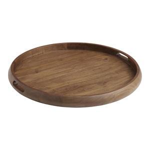 Colette Round Wood Ottoman Tray - Brown